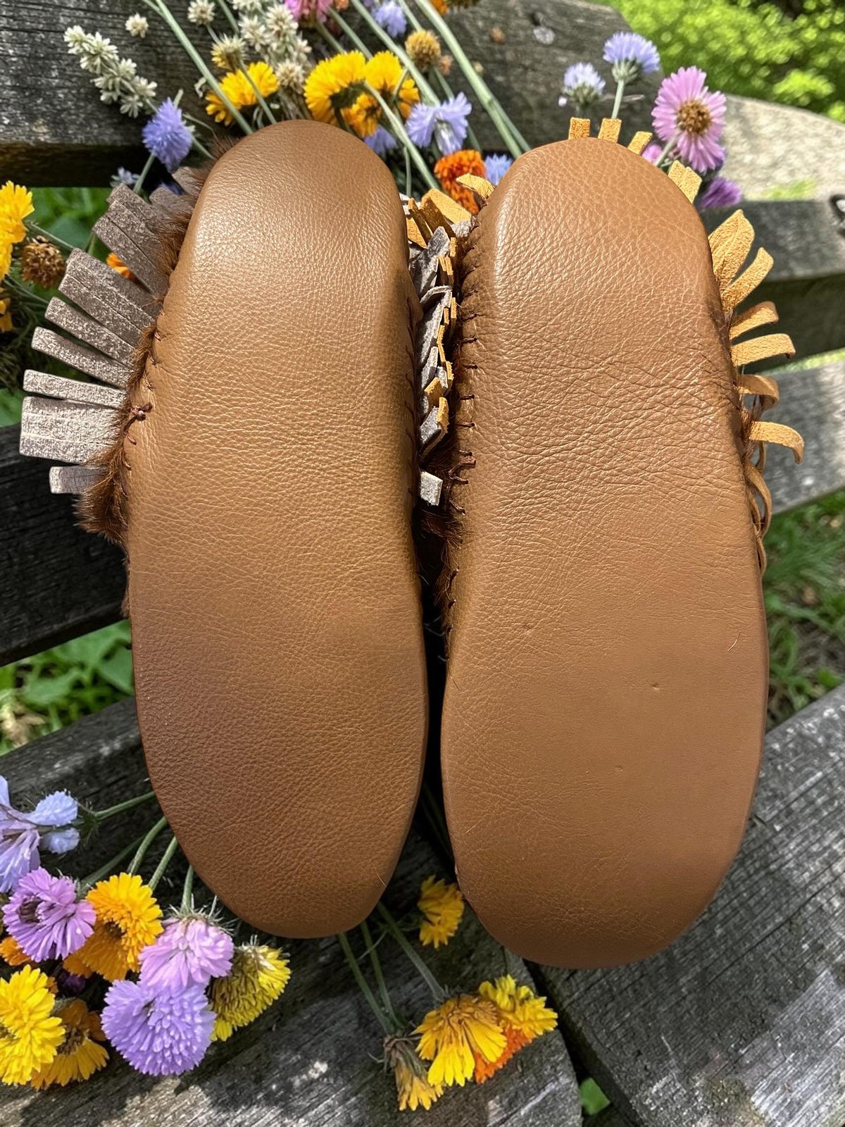 Handmade Hair-On Hide Moccasins | Deerskin, Double Sole Ankle Boots