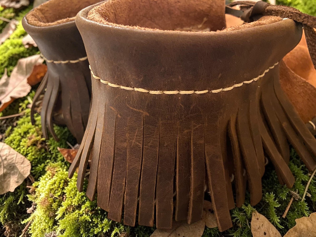 Handmade Deerskin Moccasins, Fringe Ankle, Double Sole, Custom Fit