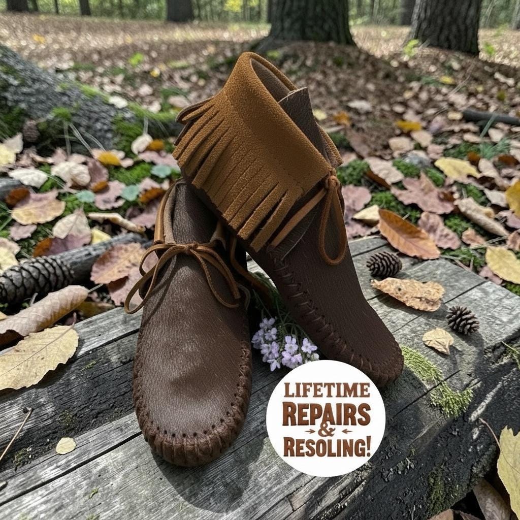 Deerskin, Hair-On Hide Moccasins | Double Sole Ankle Boots, Leather Shoes, Minimalist Footwear