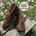 Handmade Hair-On Hide Deerskin Moccasins, Soft or Double Sole Ankle Boots