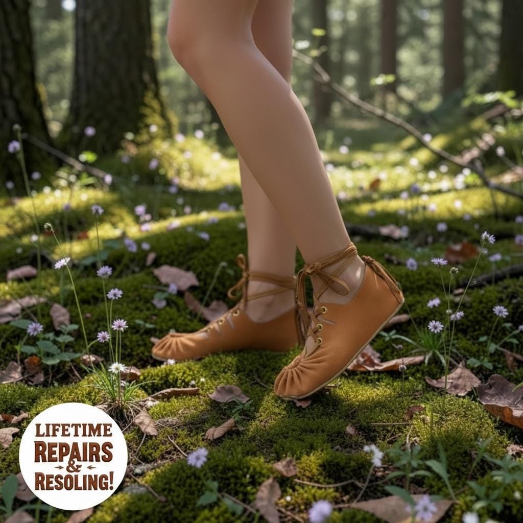 Custom Handmade Deerskin Leather Moccasin Sandals | Barefoot Lace-Up Shoes, Cowhide Sole | Grounding Sandals