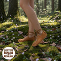 Custom Handmade Deerskin Leather Moccasin Sandals | Barefoot Lace-Up Shoes, Cowhide Sole | Grounding Sandals