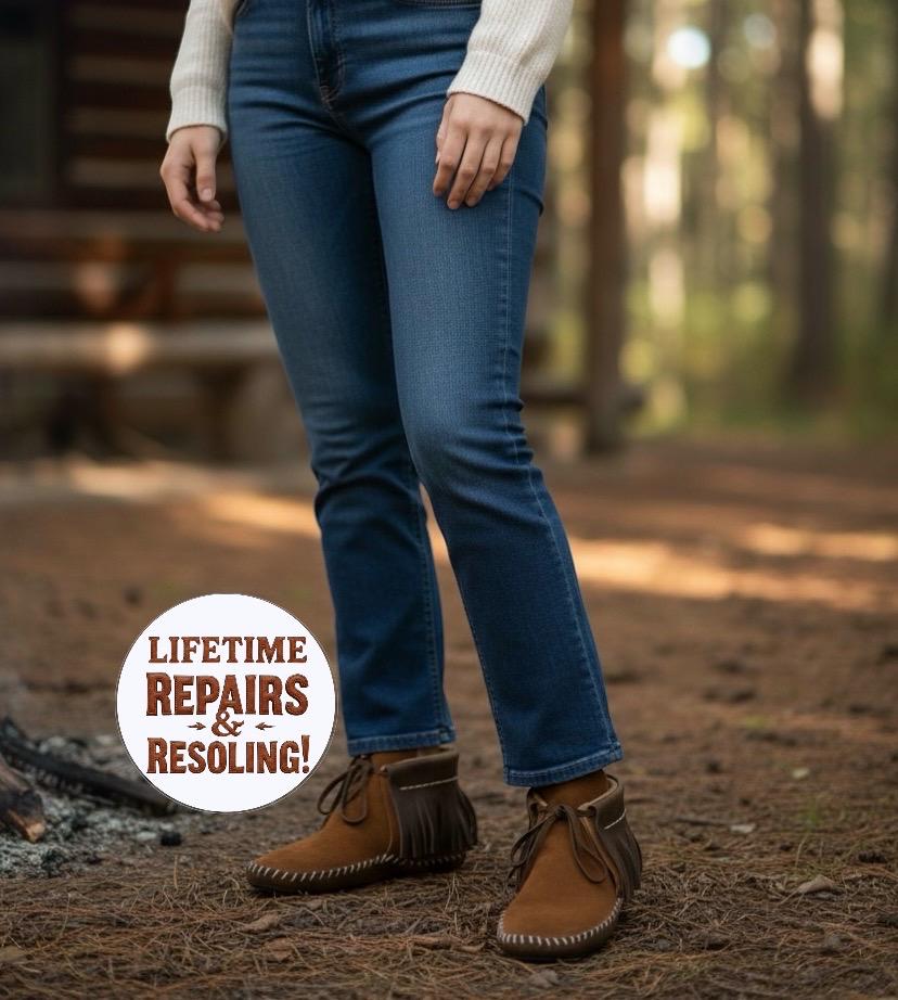 Custom Grounding Leather Moccasins | Deerskin, Double Sole Fringe Boots, Handmade Ankle Boots