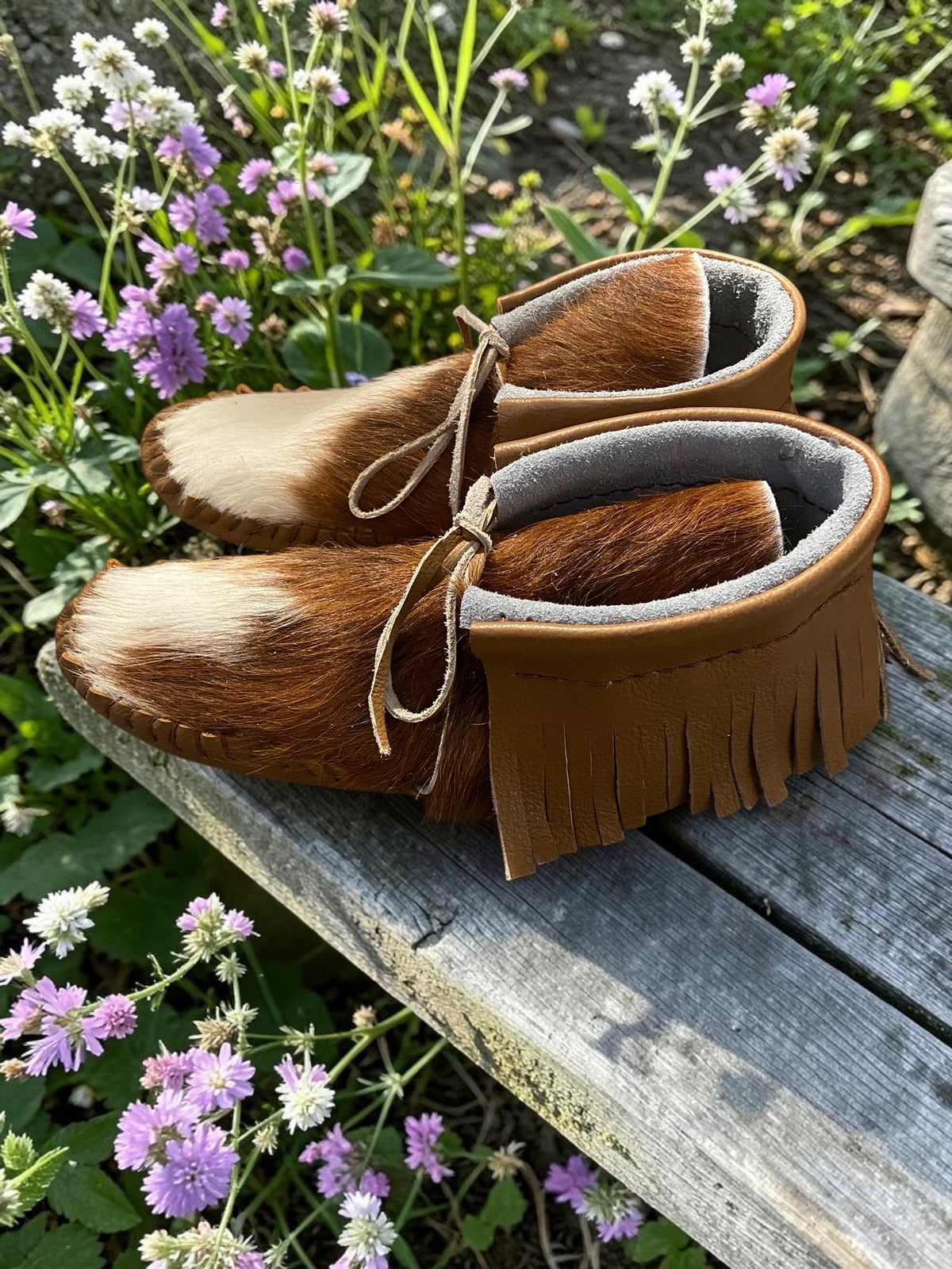 Custom Barefoot Moccasins | Deerskin, Leather, Double Sole Fringe Boots, Hair-On Hide, Cowhide