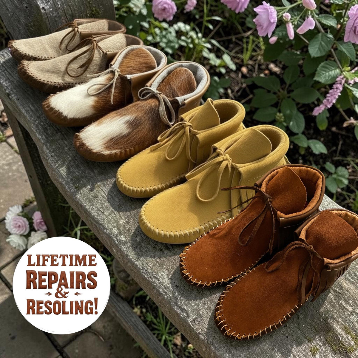 Handmade Grounding Leather Moccasins | Deerskin, Double Sole Fringe Boots