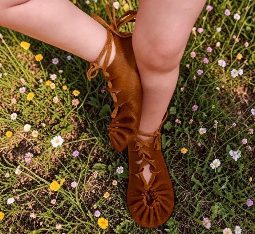Handmade Kids Gladiator Sandals | Leather Grounding Shoes Kids | Natural Foot Development Shoes