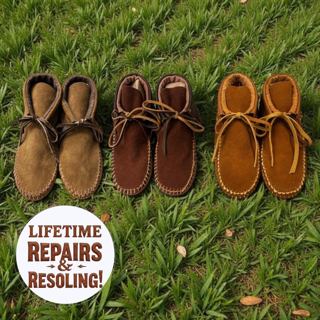 Bison Suede Moccasins | Artisan Moccasin Boots | Calf Leather, Deerskin Grounding Slippers | Handmade Leather Slippers