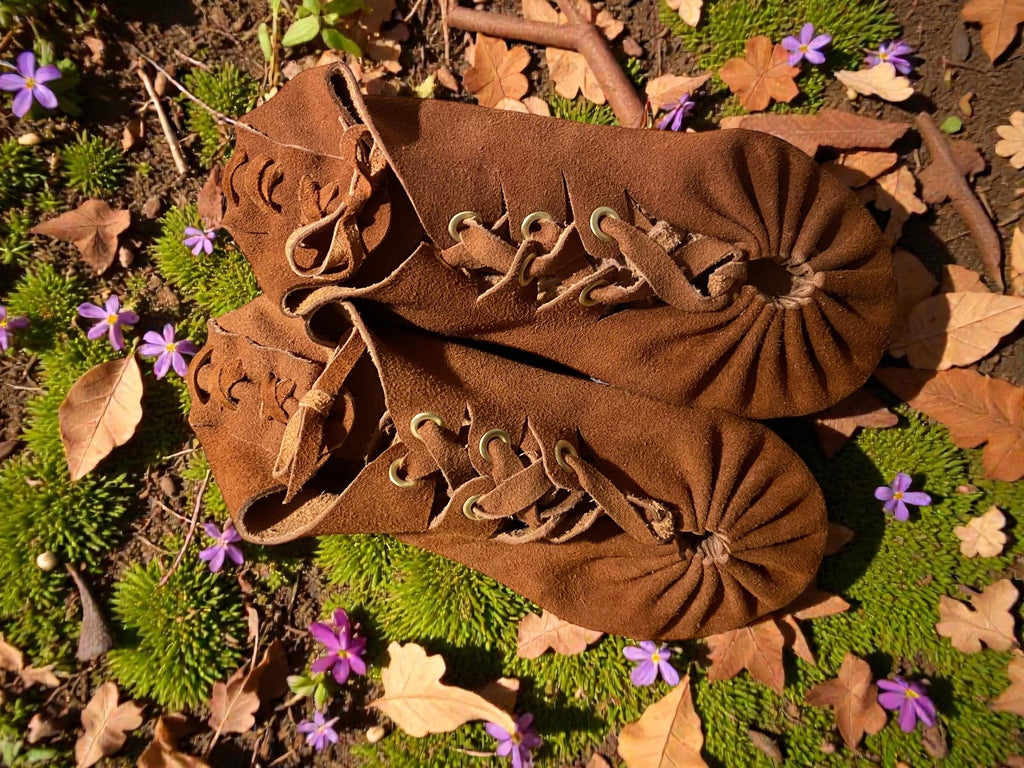 Handmade Minimalist Leather Sandals | Barefoot Lace-Up Shoes, Cowhide Sole | Grounding Moccasins
