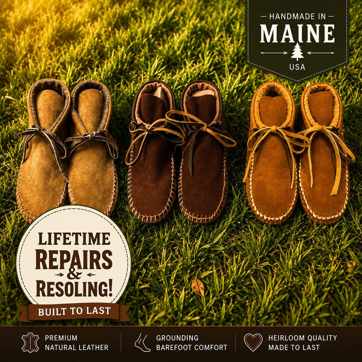 Design-Your-Own Moccasins | Custom Bison, Deerskin Ankle Boots | Handmade Grounding Shoes