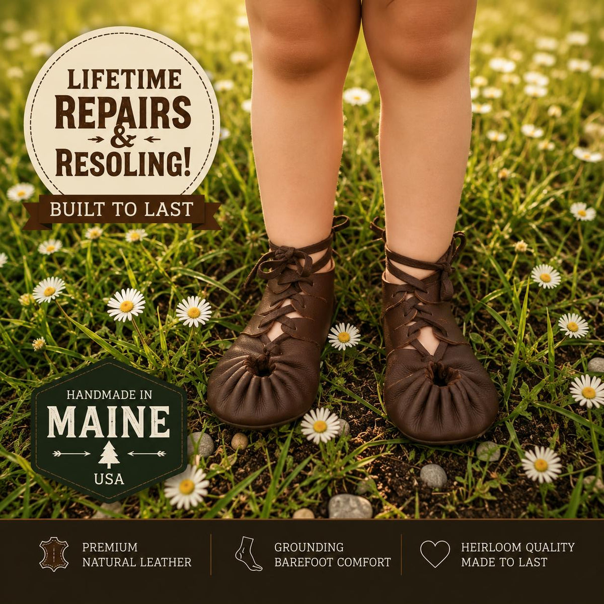 Kids Earthing Shoes | Handmade Leather Gladiator Sandals | Zero Drop Kids Shoes