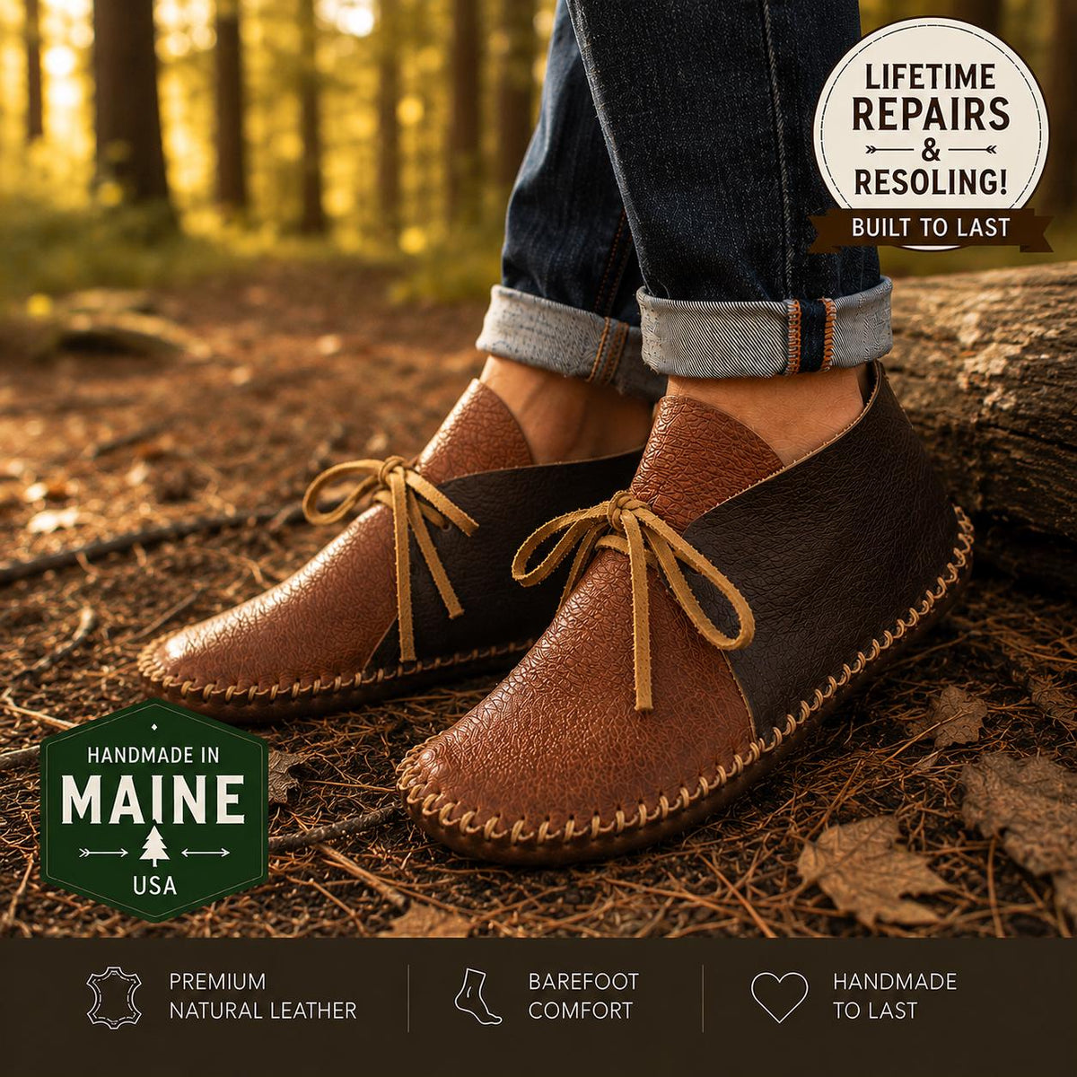 Barefoot Shoes for Men & Women | Wide Toe Box | Minimalist Footwear | Custom Leather Moccasins
