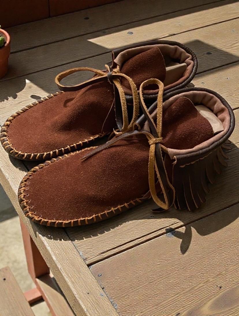 Design-Your-Own Moccasins | Custom Bison, Deerskin Ankle Boots | Handmade Grounding Shoes