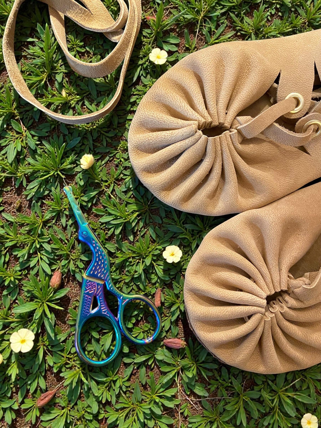 Handmade Minimalist Leather Sandals | Barefoot Lace-Up Shoes, Cowhide Sole | Grounding Moccasins
