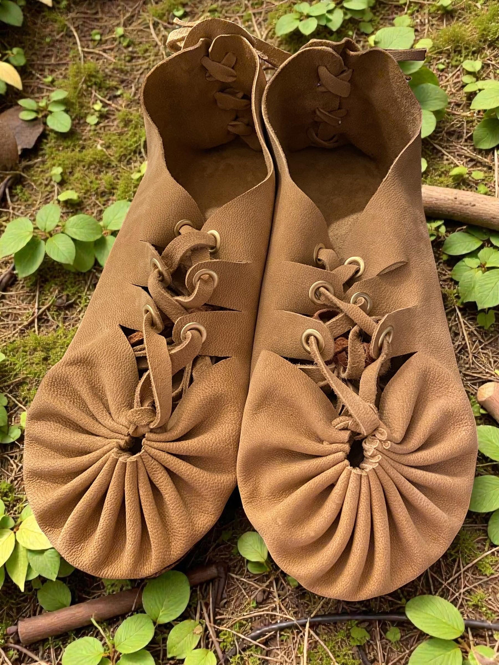 Handmade Minimalist Leather Sandals | Barefoot Lace-Up Shoes, Cowhide Sole | Grounding Moccasins