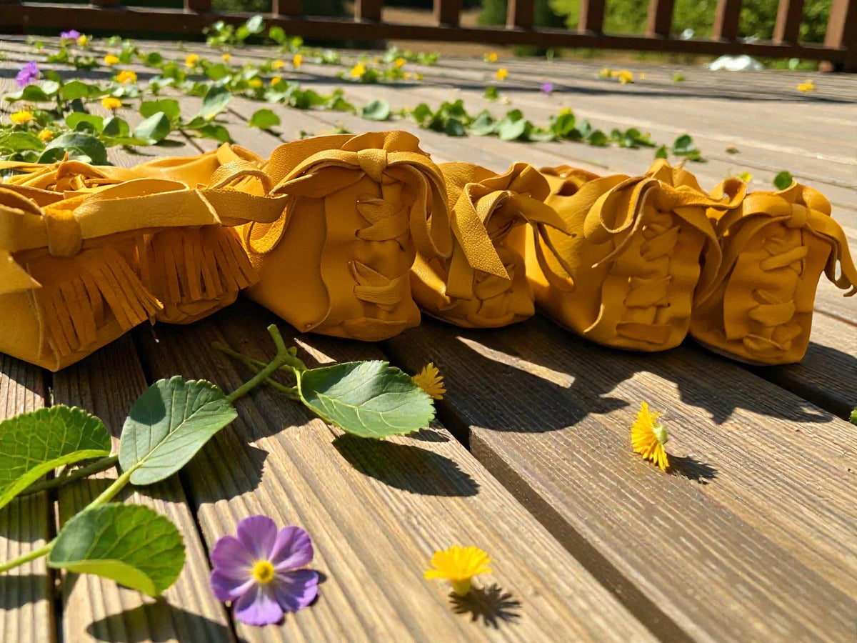 Handmade Minimalist Leather Sandals | Barefoot Lace-Up Shoes, Cowhide Sole | Grounding Moccasins
