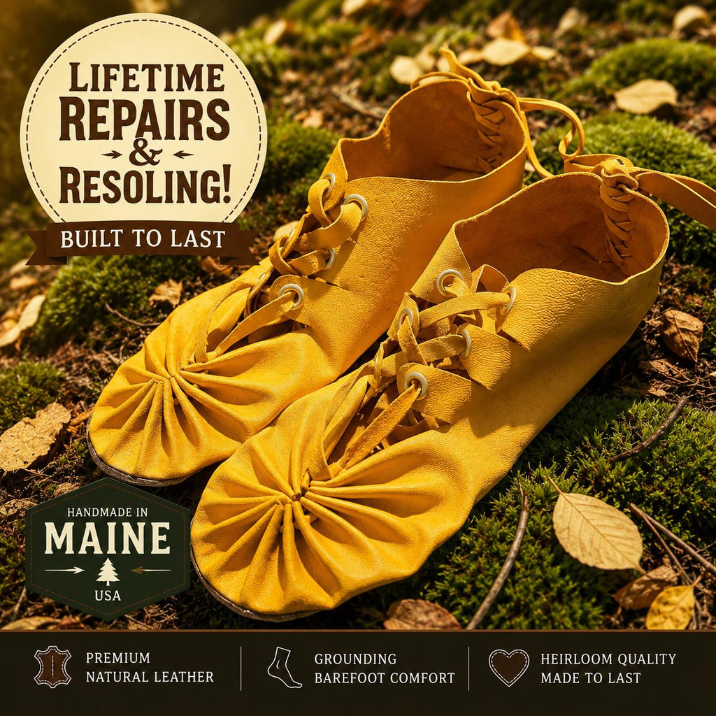 Custom Leather Earthing Sandals | Handmade Moccasin Sandals | Grounding Footwear | Wide Toe Box | Zero Drop Shoes