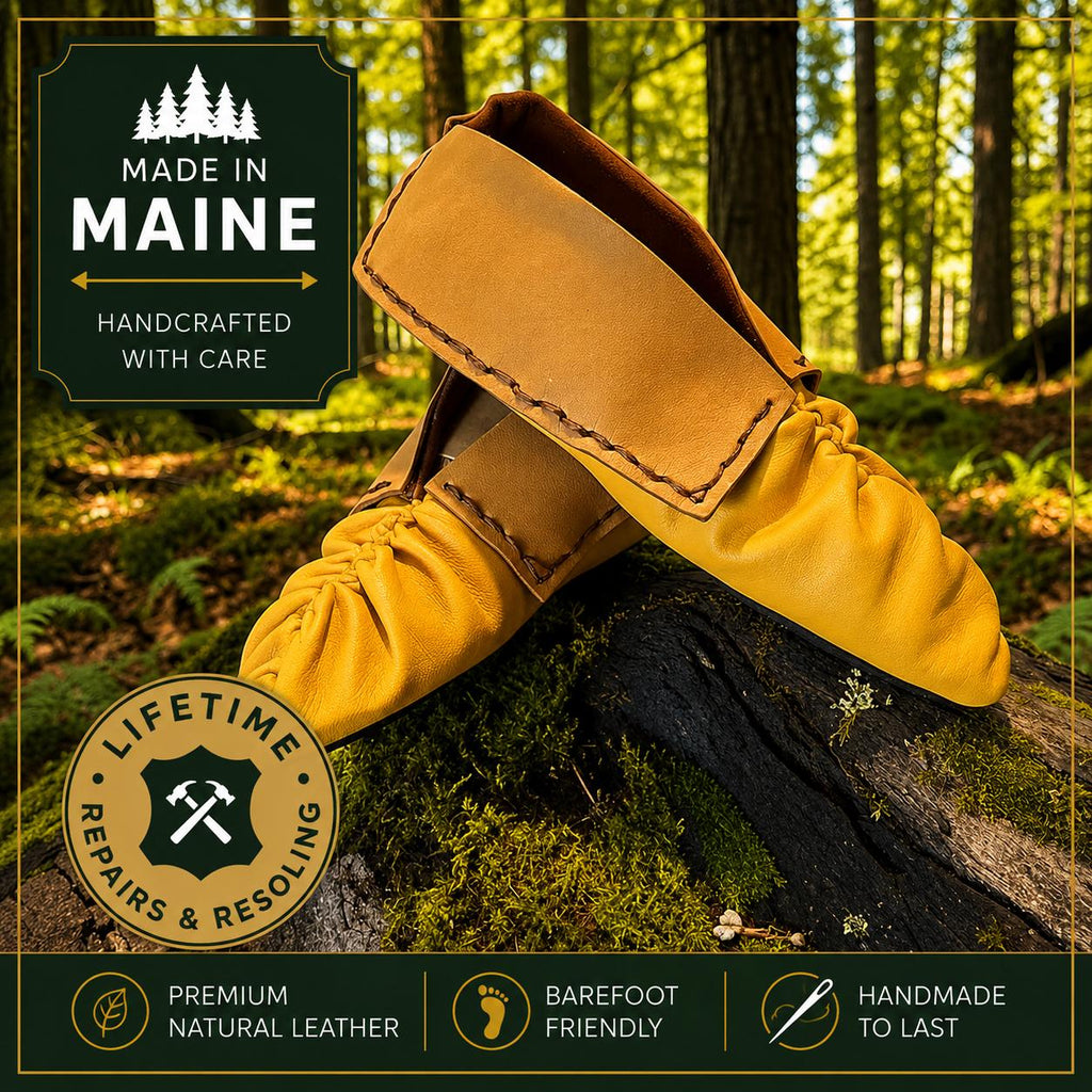 Traditional Leather Puckertoe Moccasins | Handmade Barefoot Footwear | Soft Sole Moccasins | Custom Leather Shoes