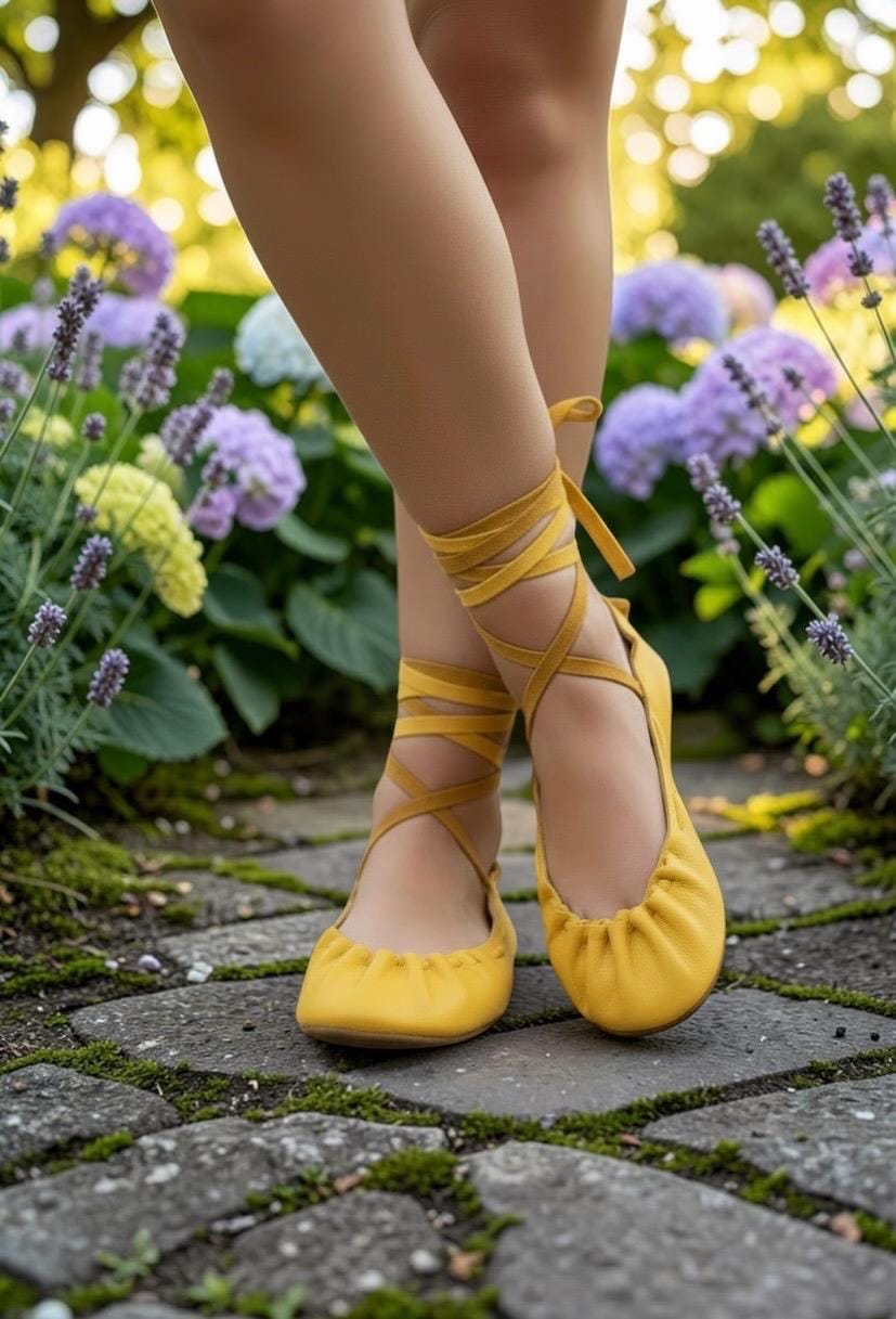 Earthing Ballet Flats Sandals | Custom Barefoot Shoes for Women | Handmade Lace Up Flats | Minimalist Leather Sandals | Made in Maine