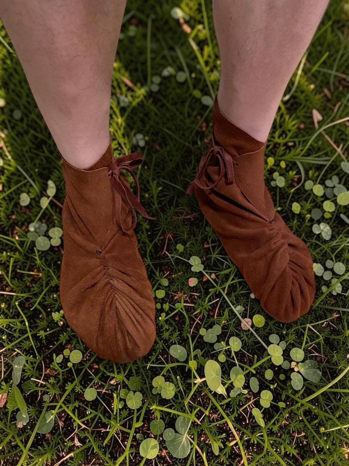 Pucker Toe Wrap Boots | Handmade Leather Barefoot Boots | Minimalist Ankle Moccasins | Soft Sole Boots | Made in Maine