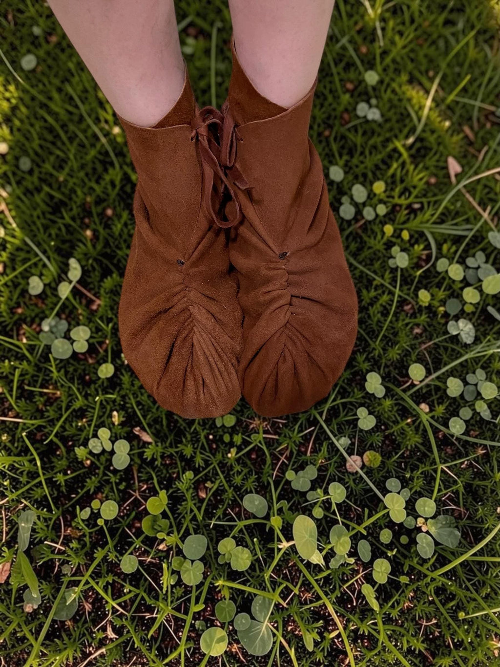 Handmade Pucker Toe Wrap Boots | Custom Leather Barefoot Boots | Minimalist Ankle Moccasins | Grounding Boots Soft Sole | Made in Maine