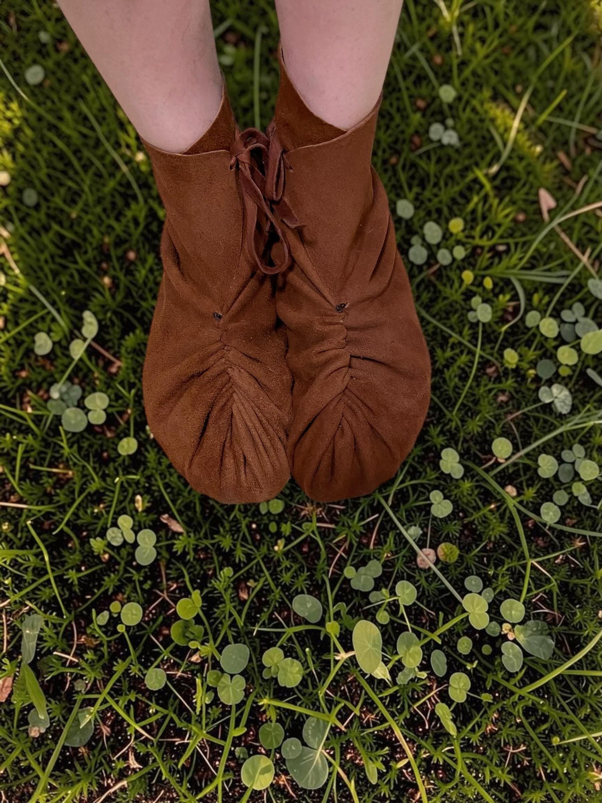 Handmade Pucker Toe Wrap Boots | Custom Leather Barefoot Boots | Minimalist Ankle Moccasins | Grounding Boots Soft Sole | Made in Maine