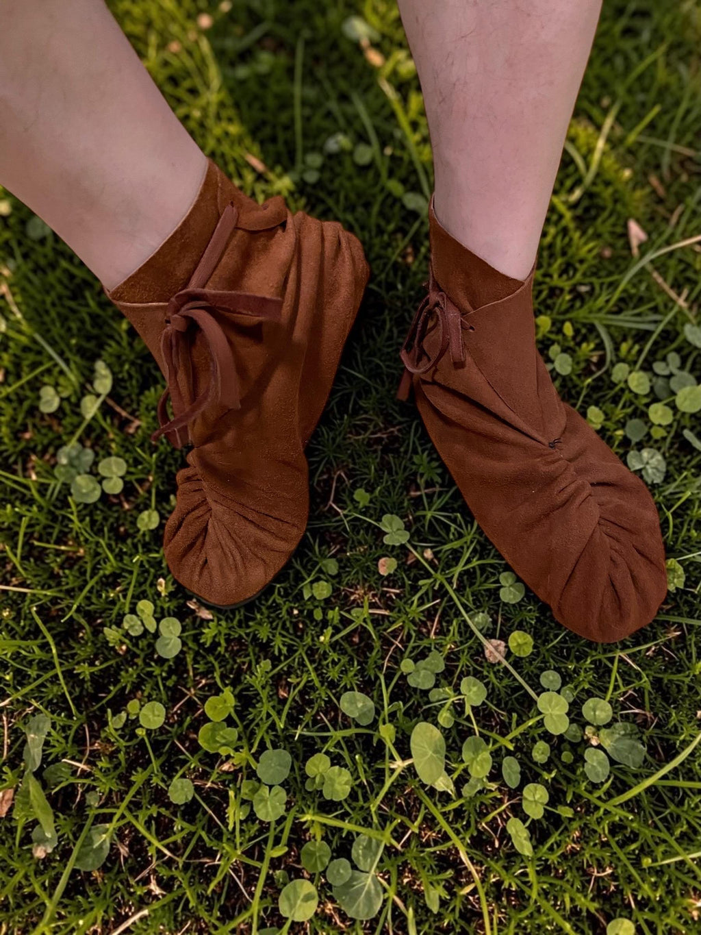 Handmade Pucker Toe Wrap Boots | Custom Leather Barefoot Boots | Minimalist Ankle Moccasins | Grounding Boots Soft Sole | Made in Maine