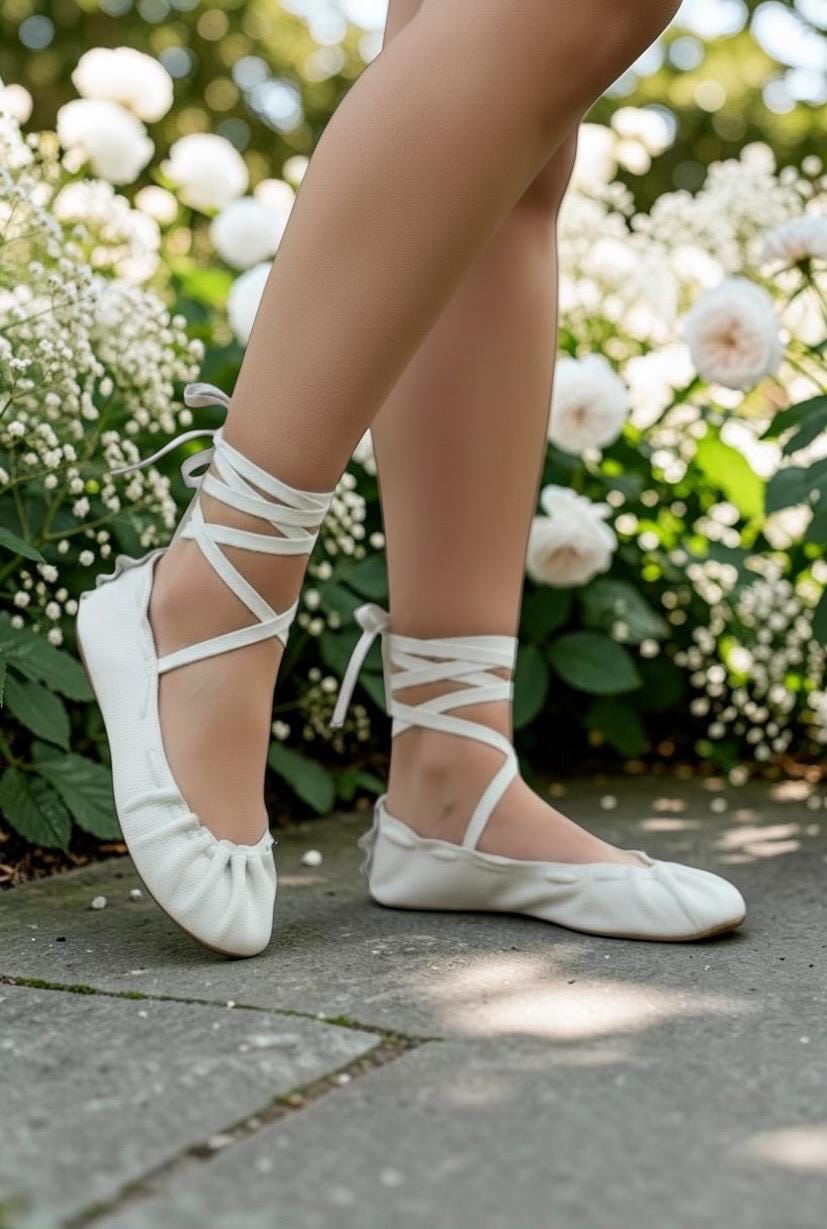 Grounding Leather Ballet Flats | Custom Barefoot Shoes for Women | Lace Up Sandals | Minimalist Leather Shoes | Soft Sole Shoes