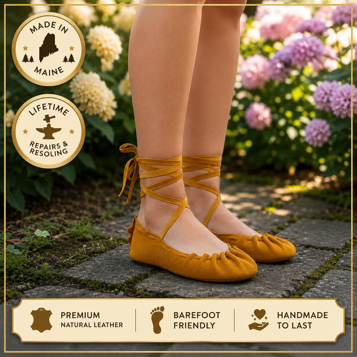Handmade Leather Ballet Flats | Custom Barefoot Shoes for Women | Gladiator Sandals | Minimalist Leather Flats | Moccasin Sandals