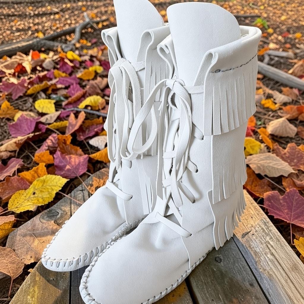 Tall Fringed Moccasin Boots, Handmade Custom Moccasins, Barefoot Boots, Boho Fringe Boots, Leather Earthing Boots
