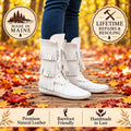 Tall Fringed Moccasin Boots, Handmade Custom Moccasins, Barefoot Boots, Boho Fringe Boots, Leather Earthing Boots